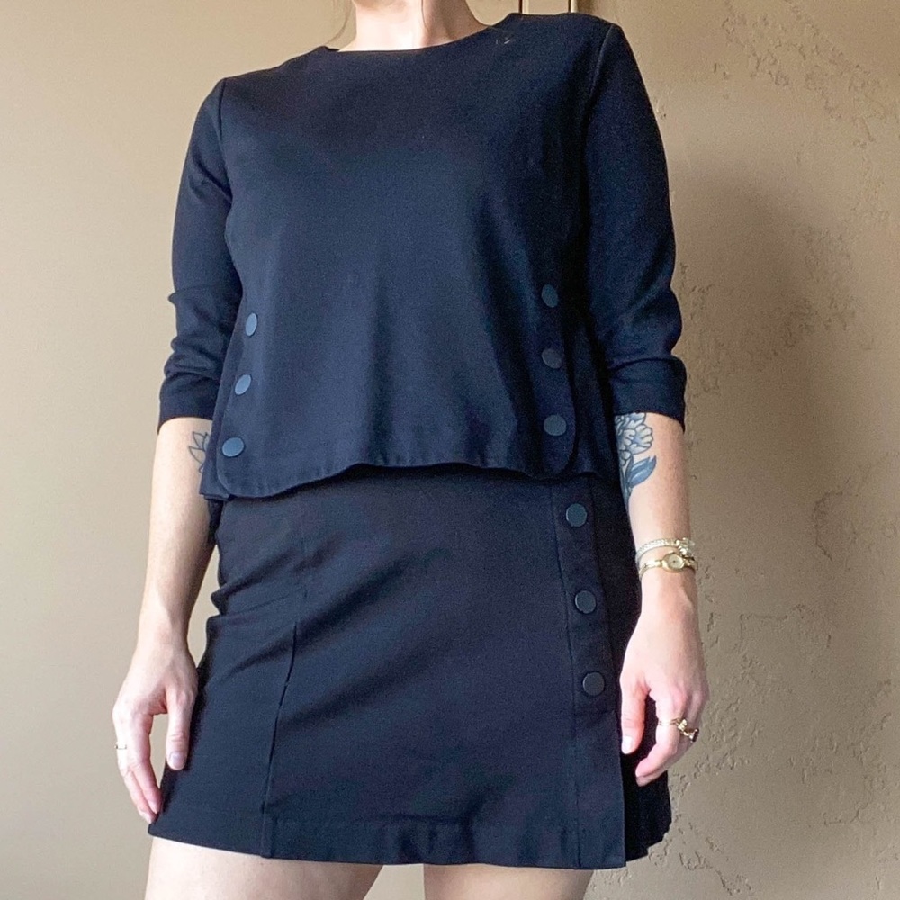 CABI • Jet Black Retro Cut Skirt Set